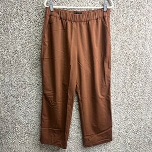 Unbound Merino Pants Women's XL Brown Merino Wool Blend Elastic Waist Travel